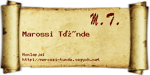 Marossi Tünde névjegykártya