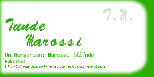 tunde marossi business card